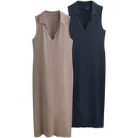 The Set Strickkleid The Set ärmellose Kleider mit Kragen, 2er-Pack (2-tlg)