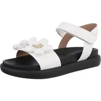 Ital-Design Damen Freizeit Riemchensandalette (86526899) Flach Plateausandaletten in Weiß