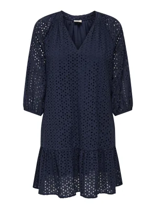 JDY - JDYSUNNY 3/4 EMBROIDERY DRESS WVN Black Iris - Gr. - S