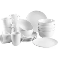 MÄSER Frühstücks-Geschirrset BARCA, Frühstücksset, Porzellan (18-tlg), 6 Personen, Porzellan