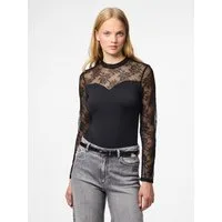pieces Langarmbody PCMILLY LS LACE BODYSTOCKING NOOS