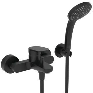 Ideal Standard Badearmatur Aufputz Ceralife O mit Handbrause-Set Silk Black, BE115XG BE115XG