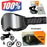 100% Motorradbrille 100% Strata V2 goggle Motocross MTB FR DH Fullfacehelm Schutz Brille