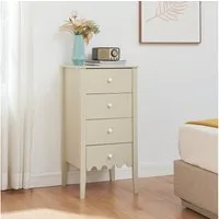 en.casa Kommode, »Luspoo« mit 4 Schubladen 82 x 40 x 40 cm Cremeweiß