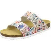 AFS-Schuhe 210099 Zweischnaller Pantolette für Damen mit Fußbett, bequeme Sandalen aus Leder