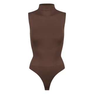 Damen-Essentials Ärmelloses Rollkragenbodysuit Formgebend Aus Recycling-Stretchmaterial