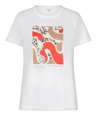 Esqualo - T-shirt - Paris rot/weiß - Gr. - XS