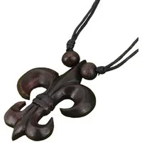 Guru-Shop Perlenkette Ethno Holzschmuck, Halskette, Surferkette - Raute