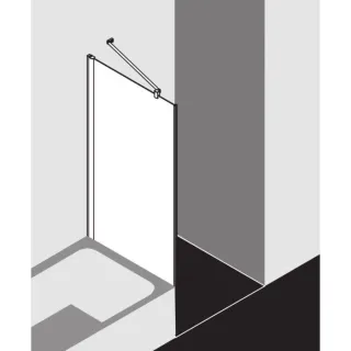 Kermi Pega Seitenwand vrekürzt neben Badewanne PETVO07016VAK 70x160cm, silber hochglanz, ESG klar, auf Duschwanne