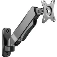 RICOO TV-Wandhalterung Monitor Halterung 17" 22" 24" 27" 32" bis 9 Kg höhenverstellbar S4811, (bis 32 Zoll, VESA 75x75 und 100x100, 1-tlg., drehbar neigbar schwenkbar 17" bis 32" Höhenverstellung per Gasfeder, bis 45° Neigung, bis 180° Schwenkung, 36