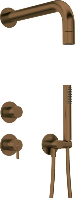Neuesbad Serie 600 Unterputz Dusch-Set mit fester Kopfbrause Neuesbad Oberfläche: bronze gebürstet NB1NQS_C9XK1