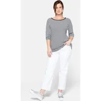 Sheego T-Shirt 3/4-Arm-Shirt 3/4-Arm aus Rippware mit garngefärbten Ringeln