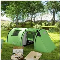 Outsunny Kuppelzelt mit Schlafzimmer Wohnzimmer 3000mm Wassersäule, Personen: 4 (wasserdicht Campingzelt, 1 tlg., Familienzelt), für Camping Reise, Dunkelgrün