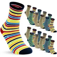 sockenkauf24 Socken 10 Paar Kinder Socken Jungen & Mädchen Baumwolle Kindersocken (23-26) - 54339