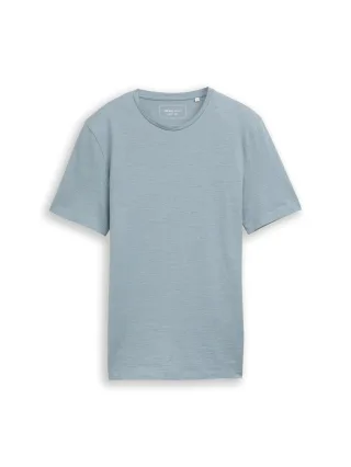 Denim Tom Tailor - T-Shirt in Melange-Optik citadel blue melange - Gr. - S