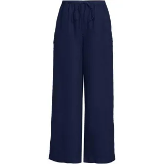 Premium Reinleinen-Schlupfhose in 7/8-Länge in Plus-Größe, Damen, size: plus, Blau, Leinen, by Lands' End