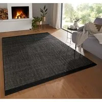TaraCarpet Wollteppich TaraCarpet Rookie Modern fürs Wohnzimmer Schlafzimmer Esszimmer Wollt, rechteckig, Höhe: 5 mm, Kelim Wendeteppich schw. Wohnzimmer Schlafzimmer Esszimmer ca 140x200