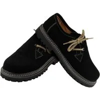German Wear GW1800-VL Kinder Haferlschuh Jungen Mädchen Haferlschuhe Trachtenschuhe Schwarz/Dunkelbraun