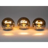 formano LED Dekolicht Deko Set 3er Leuchtkugeln mit Schriftzug Dream + Love + Home 12 cm, LED fest integriert