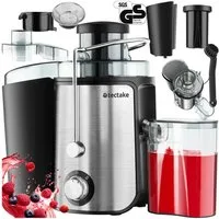tectake Entsafter Saftpresse Frufi, 2 Geschwindigkeitsstufen, Edelstahl, 600W, 600 W, 600 W, 500 ml Fassungsvermögen