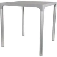Lesli Living Gartentisch Bella grau 70 x 70 cm Balkontisch wetterfest Alu Kunststoff (Tisch, 1 Tisch), pflegeleicht wetterfest stabil