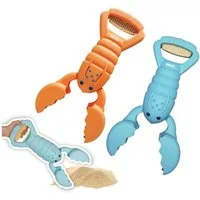 alldoro Sandform-Set 2 Sandgreifer Hummer, hellblau & orange, Sandspielzeug für Kinder ab 3, Tierisches Outdoor-Spielzeug Set für Sandkasten, Spielplatz & Strand