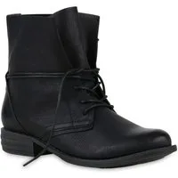 VAN HILL 71380 Schnürstiefelette Damen Stiefeletten Schnürstiefeletten Leder-Optik Boots Basic