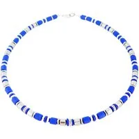 traumschmuck Collier 605 Collier Halskette Walzen Tube dunkelblau silber Edelstahl Strass (Geschenk, Muttertag, Weihnachten, Geburtstag, Valentinstag, incl. Schmuckbox), handgefertigt, Made in Germany