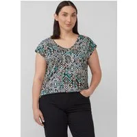 s.Oliver Kurzarmshirt T-Shirt Ärmelloses Relaxed-Fit-Shirt mit Cut-out und Schleife