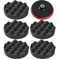 tectake Polierschwamm 6-teiliges Polierschwamm-Set, (1 St), 5 Polierschwämme 150 mm