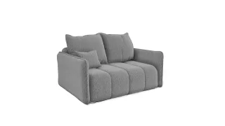 Sofa Designersofa 2-Sitzer MORGANO Stoff Abriamo Silbergrau