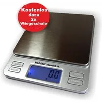 NOHLEX Küchenwaage Nohlex 2000g/0.1g Feinwaage für die Küche mit 2 Wiegeschalen, LCD Display