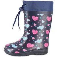 Beck Gummistiefel Herzen mit Warmfutter Gummistiefel (für warme Füße bei Nässe und Kälte) wasserdicht, aus Naturkautschuk, leichte flexible Sohle