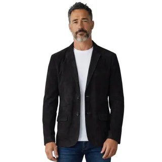Herren Italienische Schwarze Wildlederblazerjacke – Trabzon