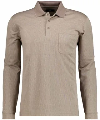 RAGMAN - Poloshirt langarm Stein - Gr. - XXL