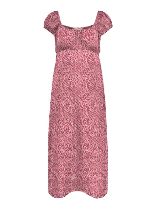 ONLY - ONLNOVA LIFE S/S TEVA LONG DRESS AOP PTM high risk red - Gr. - L