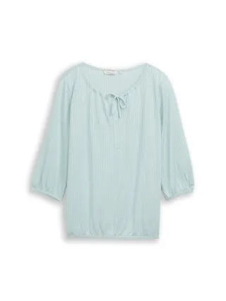 Tom Tailor - Plus Size - Bluse mit Streifenmuster blue haze stripe - Gr. - 46