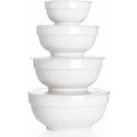 Dowan Rührschüssel Keramikschalen mit Deckeln, 1.9 L/1.2 L/650 ml/350 ml, 4er Set