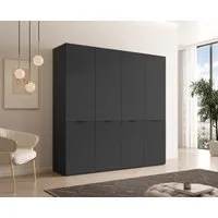 MOEBLO Drehtürenschrank MINEWRA NOVA 200 (4 türig Schrank Garderobe, Schlafzimmer, Drehtürenschrank, Falttürenschrank, Schrank mit Einlegeböden und Kleiderstange) (BxHxT): 202 x 200 x 51 cm