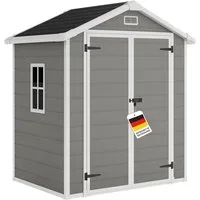 STEELSØN Gerätehaus Novara mit Bodenplatte, wetterfest, Geräteschuppen mit Satteldach, Gartenhaus inkl. Fenster