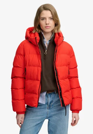 Superdry - Kapuzen-Sportpufferjacke apfelrot - Gr. - 10