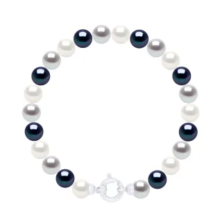 Armbandreihe aus echten Süßwasser-Zuchtperlen rund 6-7 mm