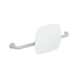 Hewi 801 Rückenstütze 801.51.9261L97 Wandabstand 150mm, Ausführung links, Lehne signalweiß, lichtgrau