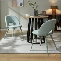 en.casa Esszimmerstuhl (Set, 2 St), »Karijoki« Polsterstühle Metallbeine 77 x 50 x 55 cm Hellgrün