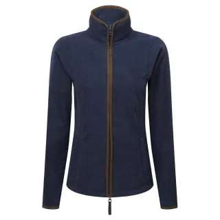 Premier Womens/Ladies Artisan Fleece-Jacke mit Kontrastbesatz (Navy/Braun)
