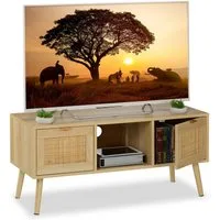 relaxdays TV-Board TV-Lowboard Rattan-Design