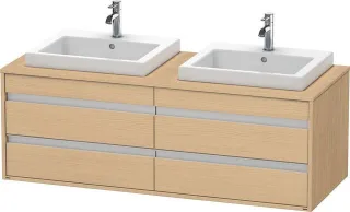 Duravit Ketho Konsolenwaschtischunterbau wandhängend Natur Eiche Matt 1400x550x496 mm - KT6757B3030 KT6757B3030