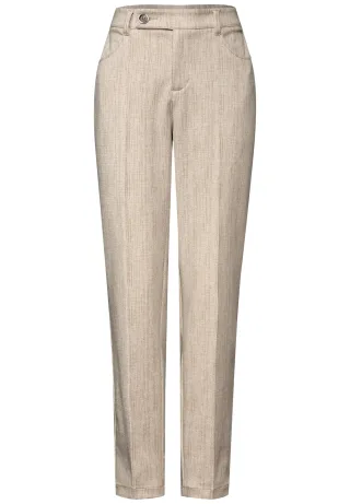 Street One - Chino mit Knopfdetail honey sand mel. - Gr. - 28