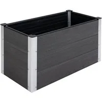 MC Star Hochbeet Wetterfester Pflanzkasten aus WPC + Aluminium, ohne Boden (Grau, 100x50x50cm)