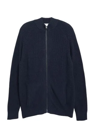 s.Oliver Red Label - Strickjacke mit Reißverschluss blau - Gr. - M